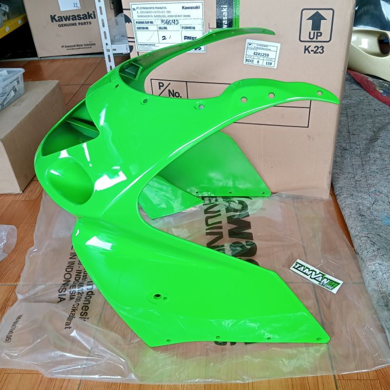 BODY FAIRING DEPAN HIJAU LIME NINJA RR OLD SE ORIGINAL KODE 777