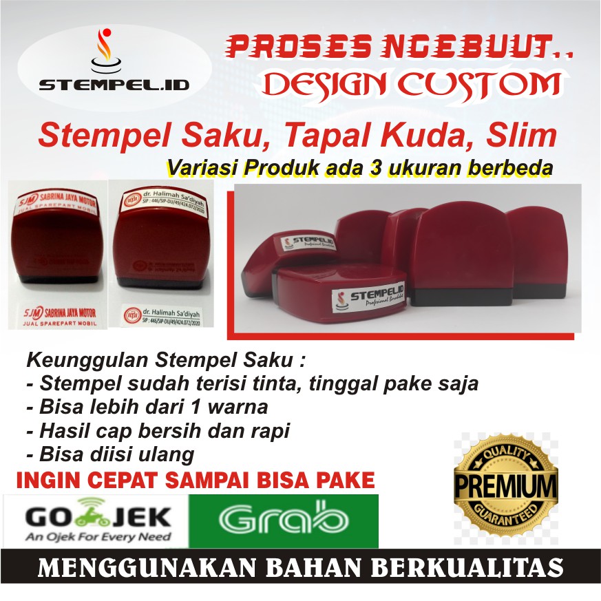 Stempel Custom Saku Slim I Stempel Nama NIP Nomor Telepon Perawat Dokter Flash Stamp Warna