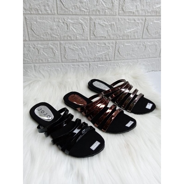 Sandal Wanita Kekinian Teplek Selop Tali Kilat