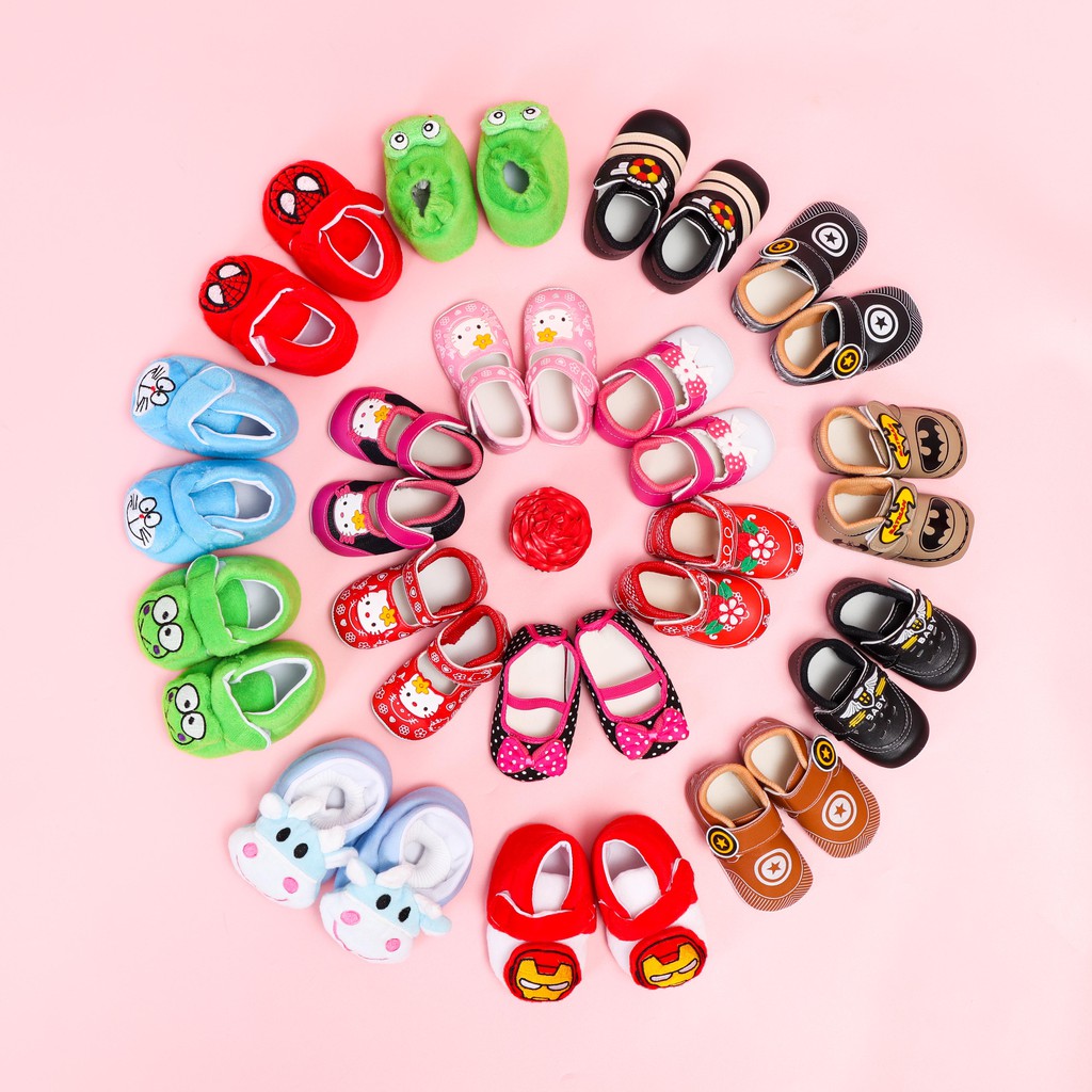 SEPATU BAYI PREWALKER BAYI COWOK ANTI SLIP SOL HALUS MOTIF SUPERHERO