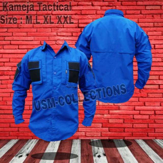 Kemeja 511 tactical drone outdoor biru / korpsairud / army airsoft outdoor tactical