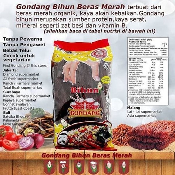 

Bihun Gondang Beras Merah dan Putih Tanpa Pengawet dan Pewarna MM0049