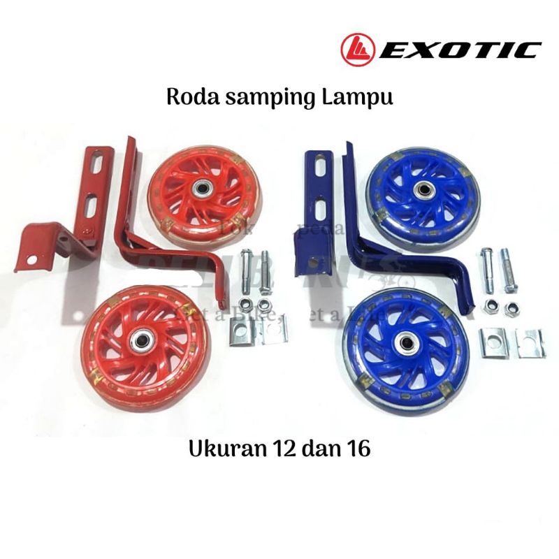 Roda Bantu / Samping Sepeda Anak 12-16 Exotic lampu roda nyala skuter