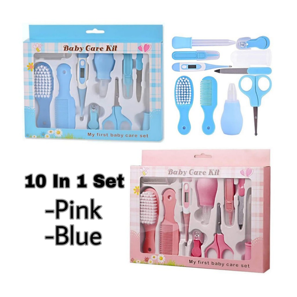 Baby Care Kit Gift Set 10in1 Sisir Bayi Set Gunting Kuku Bayi Kado Lahiran  Termometer Sedotan Ingus