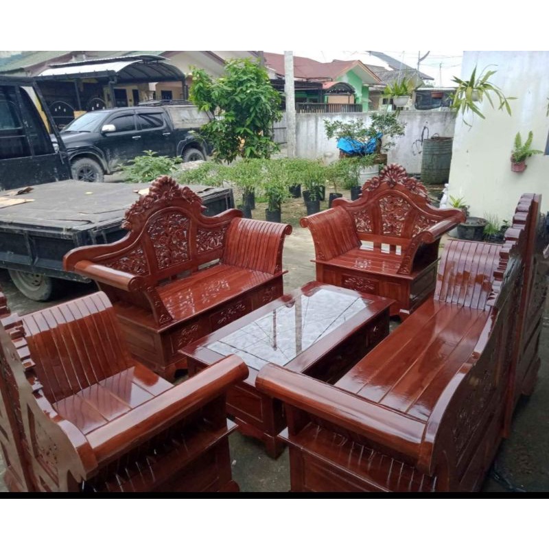 kursi tamu jati madura keong mahkota/kursi tamu madura kayu jati