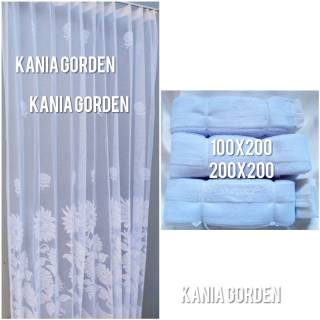  Vitrase  gorden stok jadi motif bunga ukuran 100x200 dan 