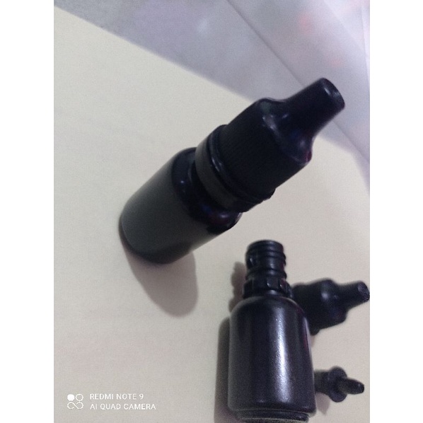 botol tetes 10ml hitam tutup segel 10pcs