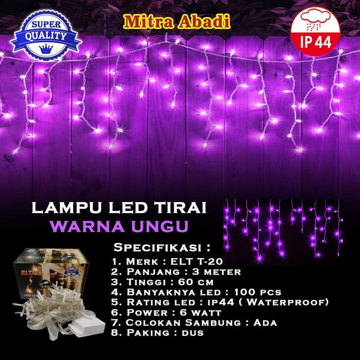 Lampu Natal Tirai LED 100 LED AC 220V