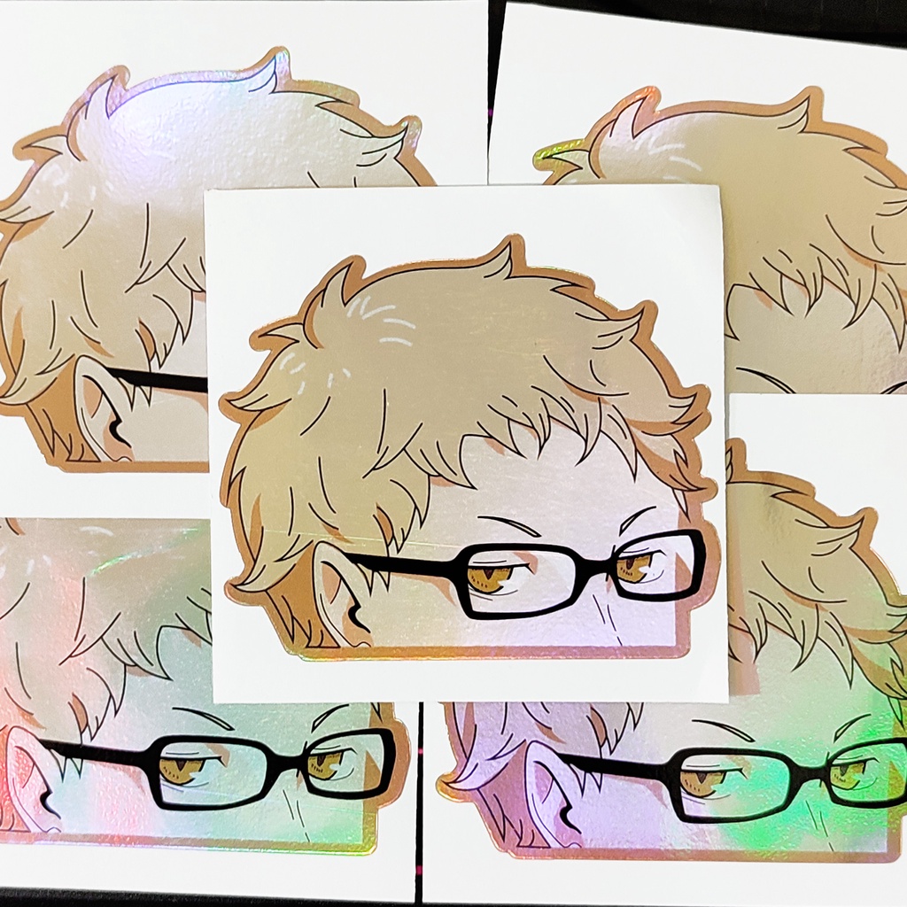 STICKER STIKER HOLOGRAM ANIME - TSUKISHIMA -HAIKYU - STIKER ANIME HOLOGRAM