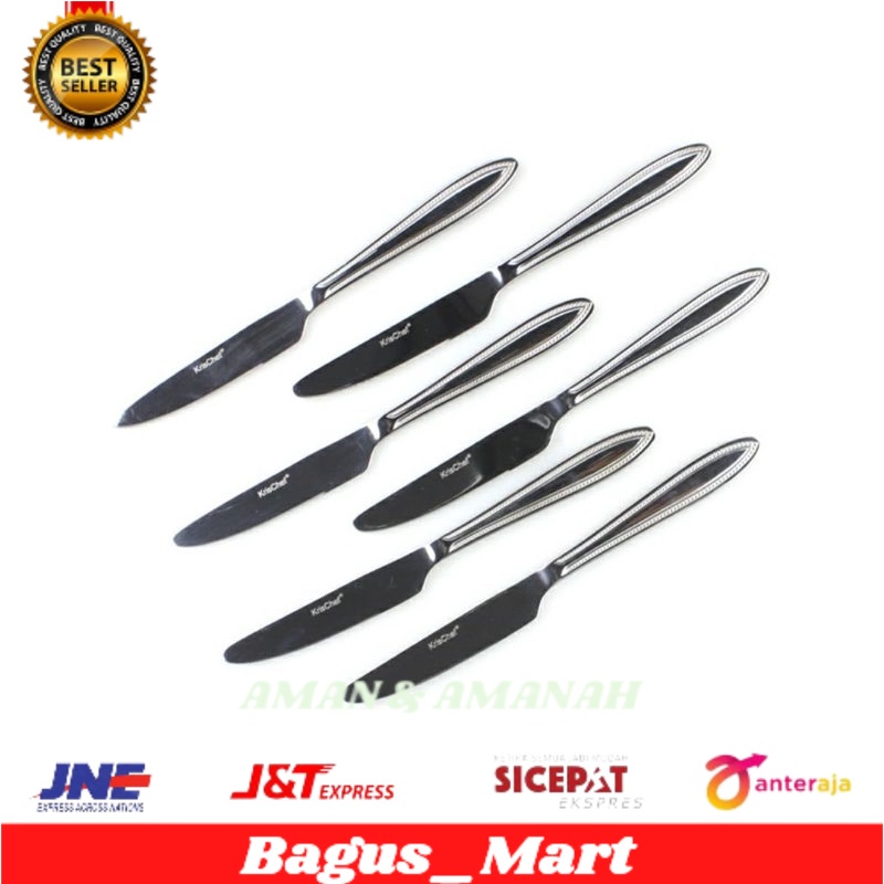 Krischef Set 6 Pcs Pisau Makan Et-1025/pisau makan/pisau stainless