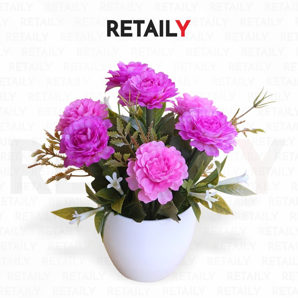 Retaily PT12 Pot Tanaman Hias Bunga Hias Plastik Ornamen Pot Bongsai Artificial Flower Decoration