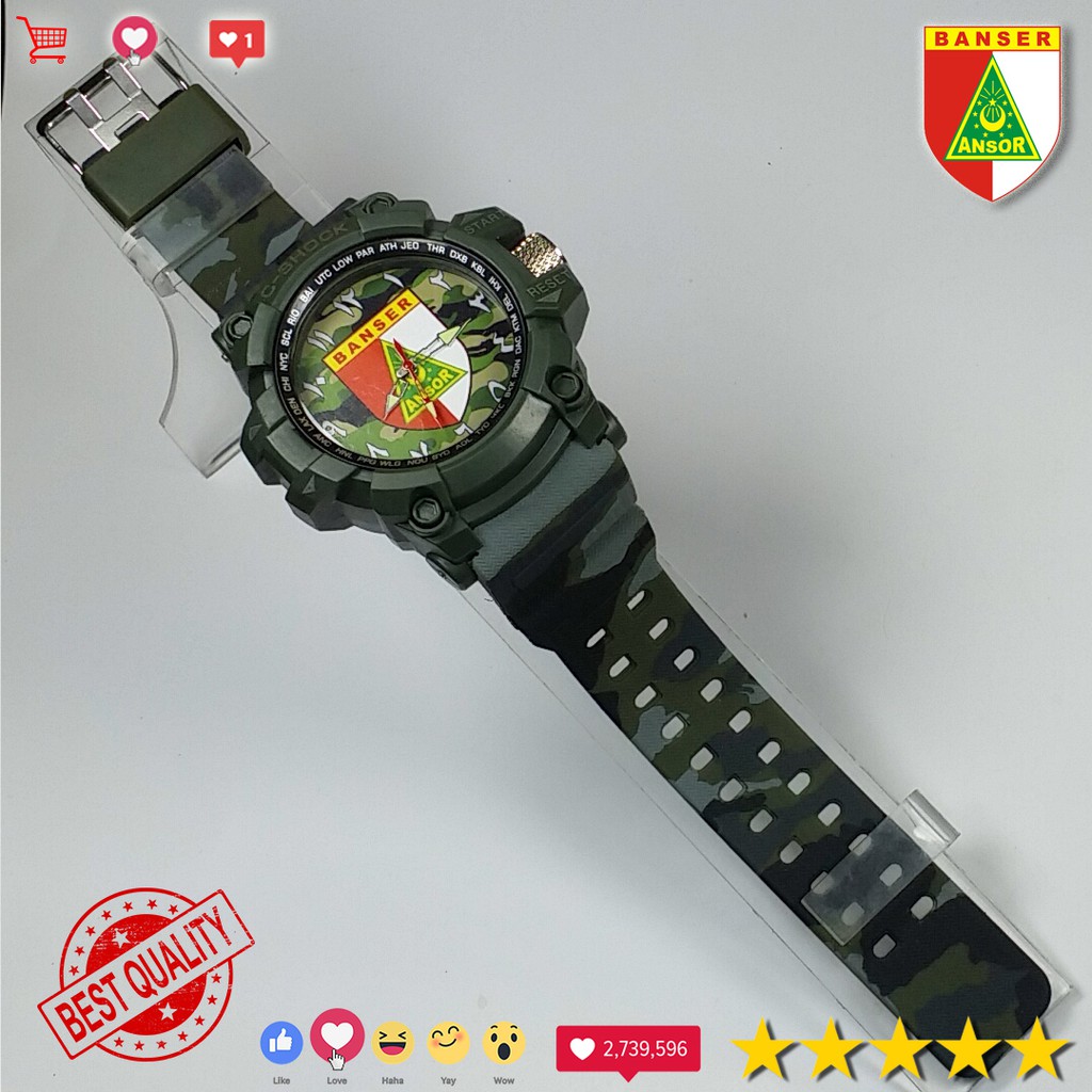 (KEREN &amp; MANTUL) JAM TANGAN BANSER LORENG HIJAU