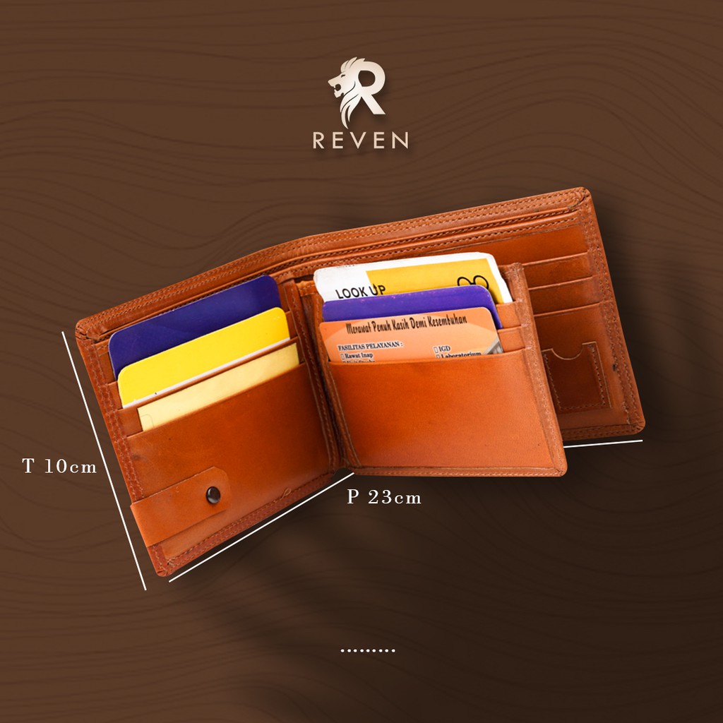 Dompet Lipat Kulit Pria Reven Premium Wallet Branded Original Kulit Sapi Asli Premium