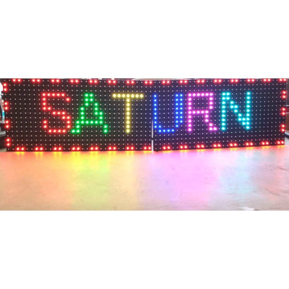 Running Text Wifi UK 20cm x 100cm Merah Outdoor