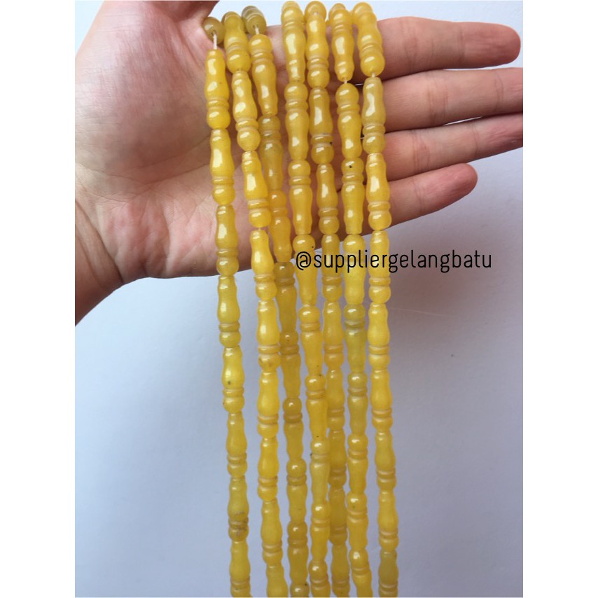 bahan ujung kepala tasbih KUNING aksesoris muslim tasbeh batu craft beads pria wanita model fashion