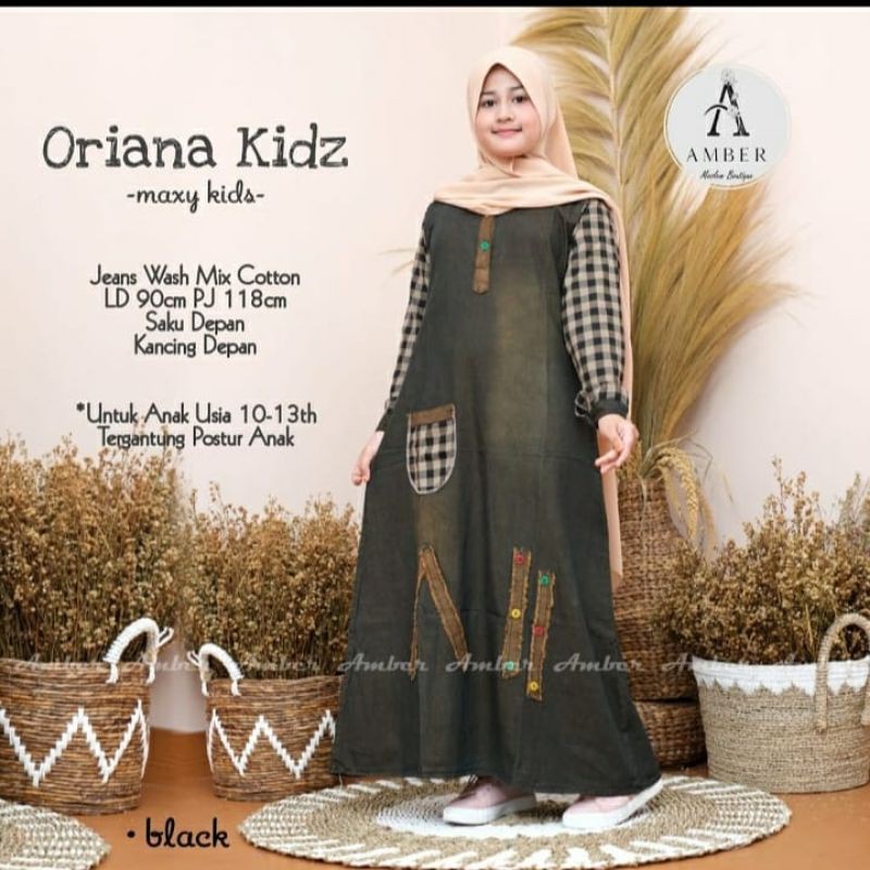 (BISA COUPLE) ORIANA MAXY | GAMIS JEANS ANAK/DEWASA TERBARU | BAJU MUSLIM KEKINIAN