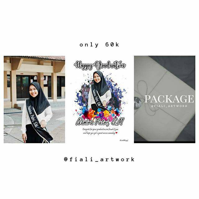 

[Fiali Artwork] SIZE A3 Hadiah / gift / kado wisuda, pernikahan, ulangtahun fullcolor