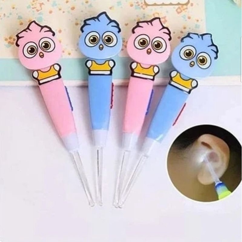 Pembersih Kuping LED Motif Lucu / Korek Kuping Cartoon Light Earpick