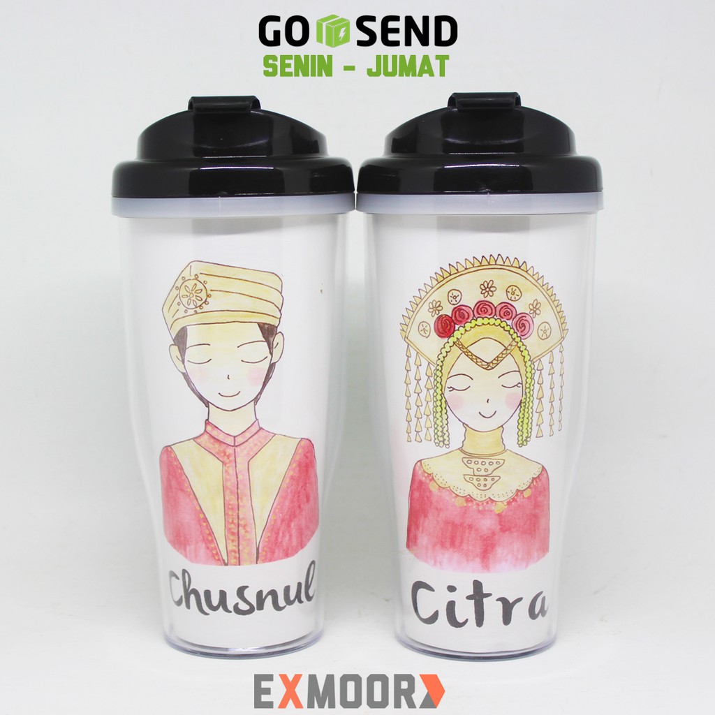 Exmoor Tumbler Couple Minang Hijab Untuk Kado Pernikahan