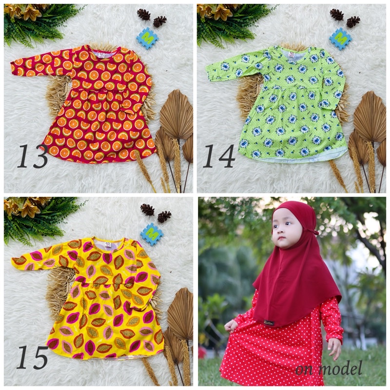 Tunik anak ALYA M- Tunik anak perempuan murah lucu bahan kaos premium 1 2 tahun