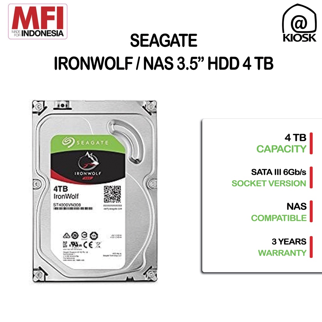 NAS Synology RS422+ Avec 4 Disques Seagate IronWolf 3 To – 12 To, Neuf, Emballage Origine