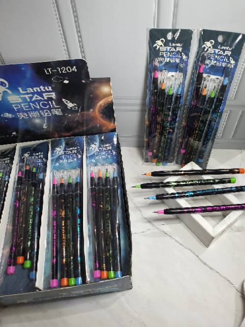 pensil lantu susun bensia (1 set=4pc)/pensil susun/pensil bensia lucu /pencil lantu/lantu/bensia-5