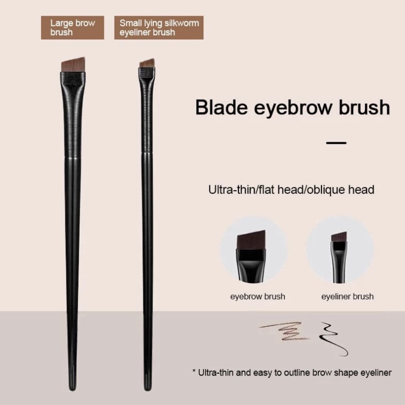 Ultra Thin Precision Fine Eyeliner Brush Eyebrow Kuas Firming Knife Edge LA129