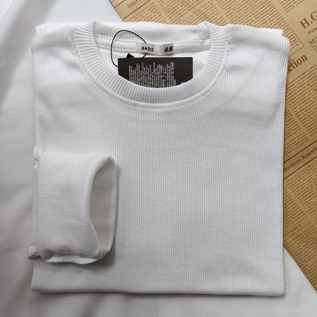 PART II Kaos Rib Premium / Kaos Grosir / Kaos Rib Premium Tebal / Kaos Lengan Panjang Termurah-Broken White
