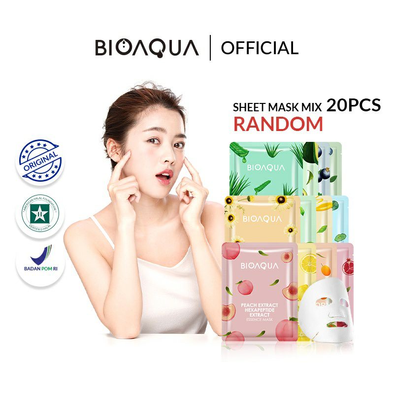 BIOAQUA Whitening Essence Sheetmask 12pcs dan 20pcs