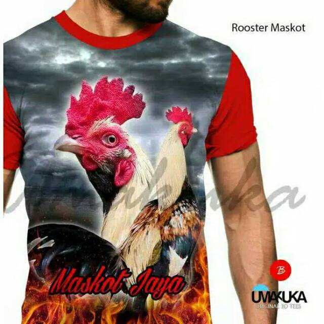 Kaos Umakuka 3d Fullprint Rooster Maskot ayam jago bangkok petarung aduan chiken distro anak murah