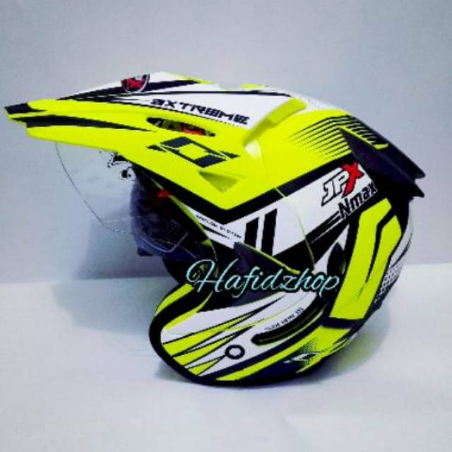 Helm Jpx Semi Cross Nmax Yellow Fluoresensi Trail Trabas Klx Supermoto