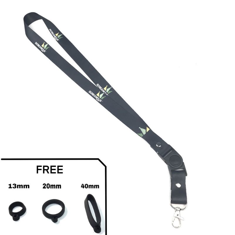 

Lanyard SCREAMOUS tali lanyard DISTRO gantungan kunci name tag id card kartu nama / tali lanyard gantungan leher