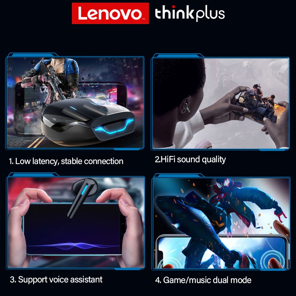 【COD】Lenovo XG02 Gaming Wireless Bluetooth Wireless Bluetooth TWS Headset BT5.0 / Headset Gaming Bluetooth HD Calling Long Battery Life