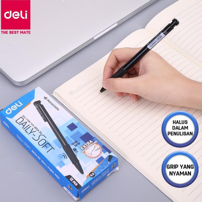 

Deli Pulpen Bolpoin Cetek / Retractable Ballpoint Pen - 0,5mm EQ02420