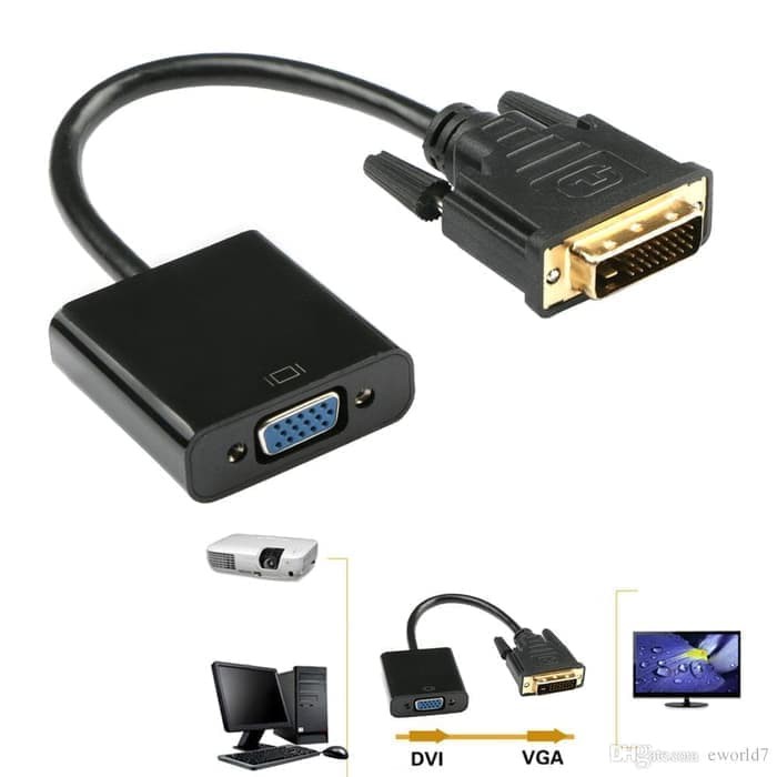 Kabel Converter Adapter 1080p DVI-D 24+1 to VGA HDTV Male - Female