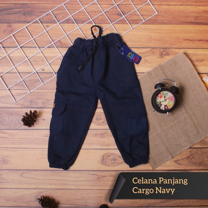 KIYOSI Celana Chinos Cargo Jogger Sirwal Anak Unisex Outdoor Polos