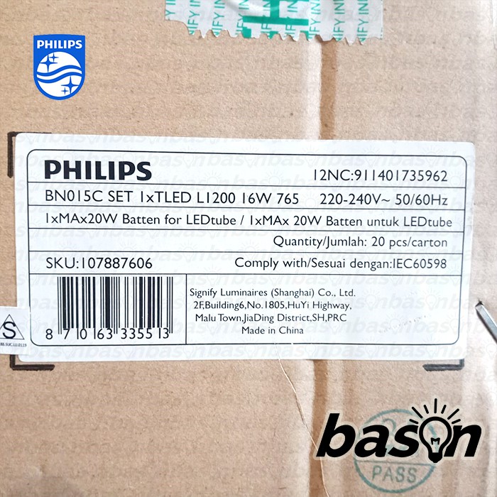 PHILIPS BN015C 16W 1 x TLED 120cm - LED Tube Batten - KHUSUS OJOL