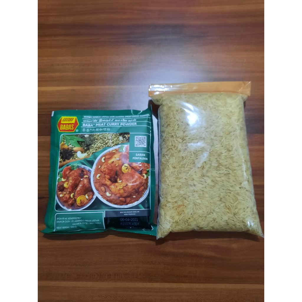 

Beras basmati 1 kg sama Bumbu kari Baba's