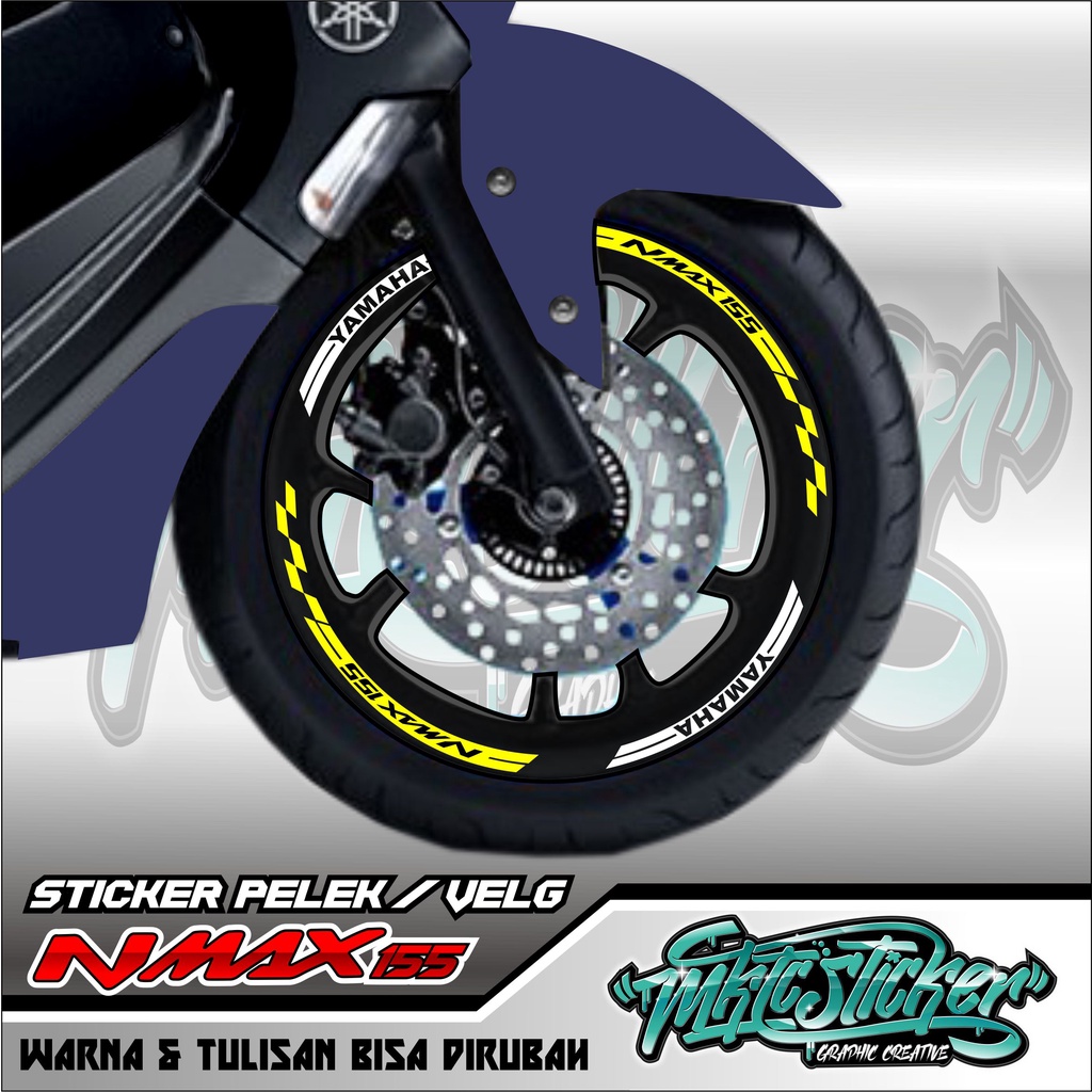 STICKER PELEK VELG YAMAHA NMAX UNTUK MOTOR WARNA BIRU