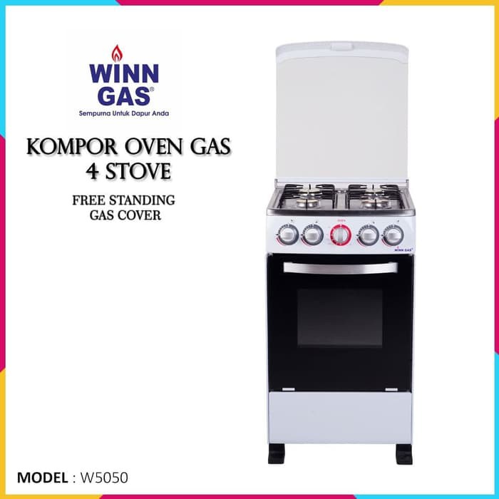 Kompor Gas Standing + Oven Winn Gas W5050 - 4 Stove Free Standing