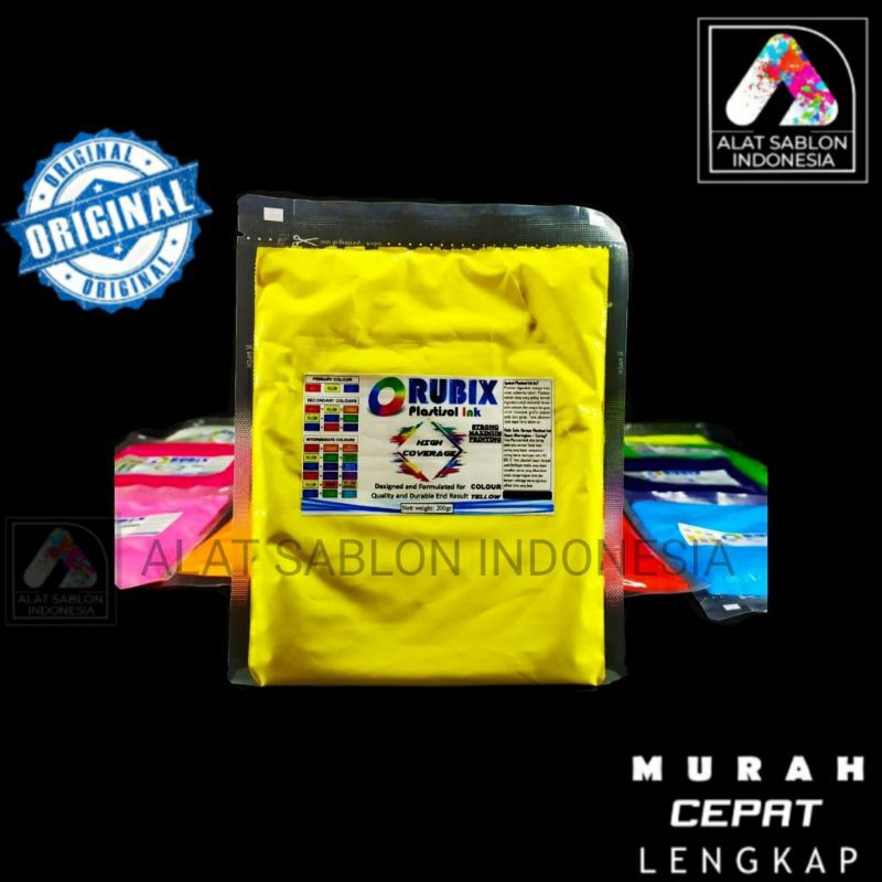 

TINTA SABLON RUBIX HC PLASTISOL KUNING YELLOW HIGH COVERAGE 200GR