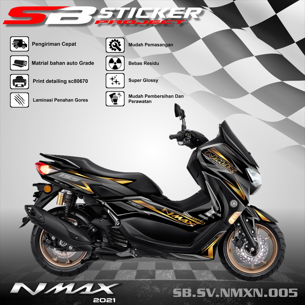 Striping NMAX NEW 2021 -  Sticker Striping Variasi list Yamaha NMAX NEW 2021 RACING 005