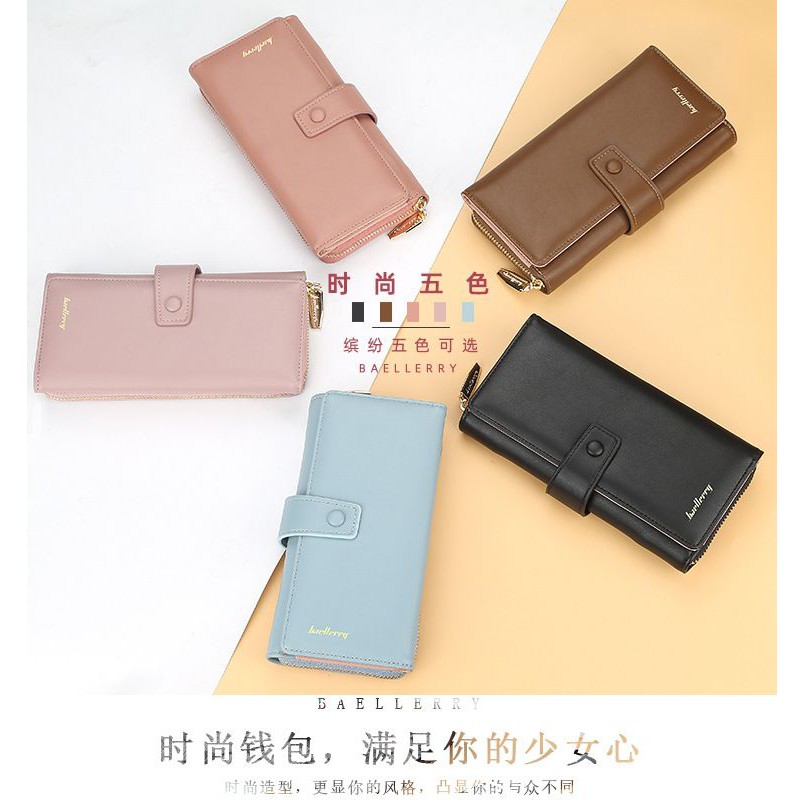 BAELLERRY N1822 Dompet Wanita Panjang Bahan Kulit PU Leather Premium WATCHKITE WKOS