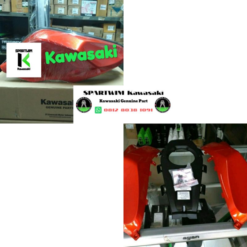 Cover kondom pelindung tanki tangki tengki bensin orange oren Ninja 150 RR NEW OLD original kawasaki