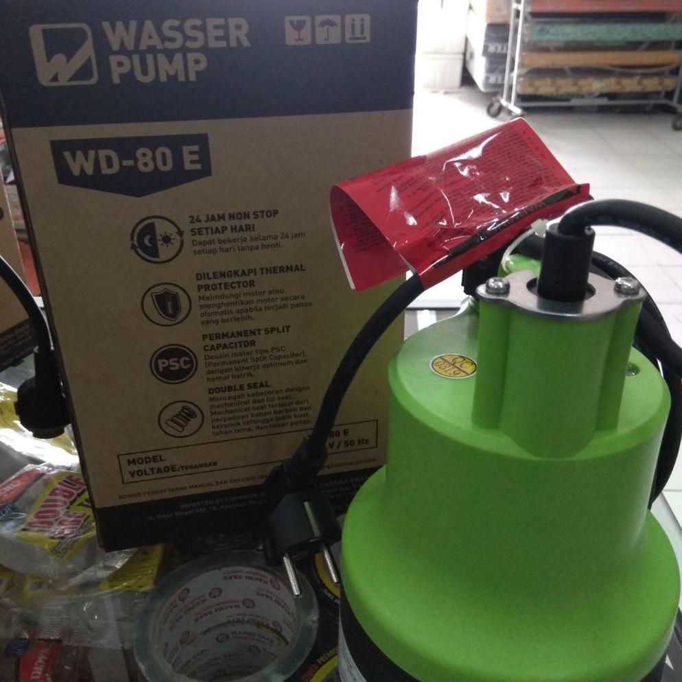 Pompa Celup Air Bersih Wasser Wd 80E (80 Watt) / Alat Pertukangan Pompa Celup Pompa Air Wasser Wd80E
