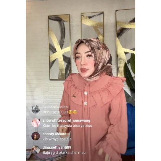 Tunik Ruffle tali ori shellasaukia