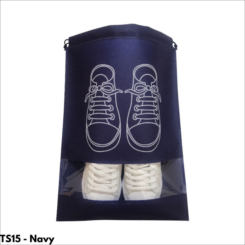 KANTONG SEPATU ANTI DEBU AIR TRAVEL FITNESS GYM IMPORT UKURAN PENYIMPANAN SERUT STORAGE TS15