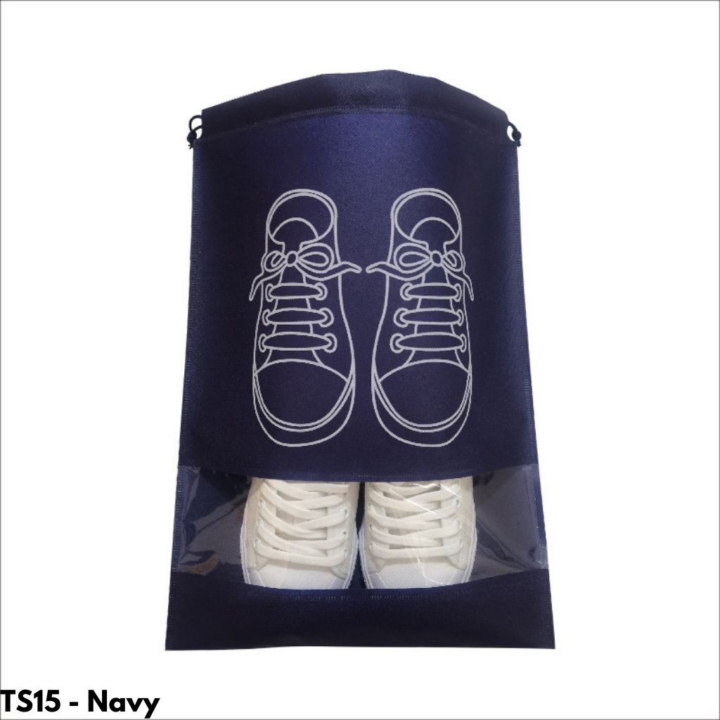 KANTONG SEPATU ANTI DEBU AIR TRAVEL FITNESS GYM IMPORT UKURAN PENYIMPANAN SERUT STORAGE TS15