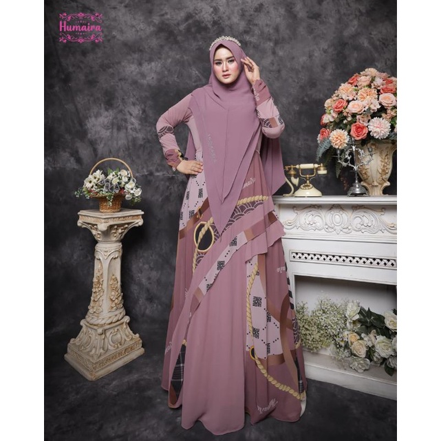 Sherina Series ORI by Humaira / Gamis Set Syar'i / Gamis Pesta Mewah / Dress Busui / Muslimah Branded Wear / Baju Syar'i Terbaru / Baju Polos Syari-7