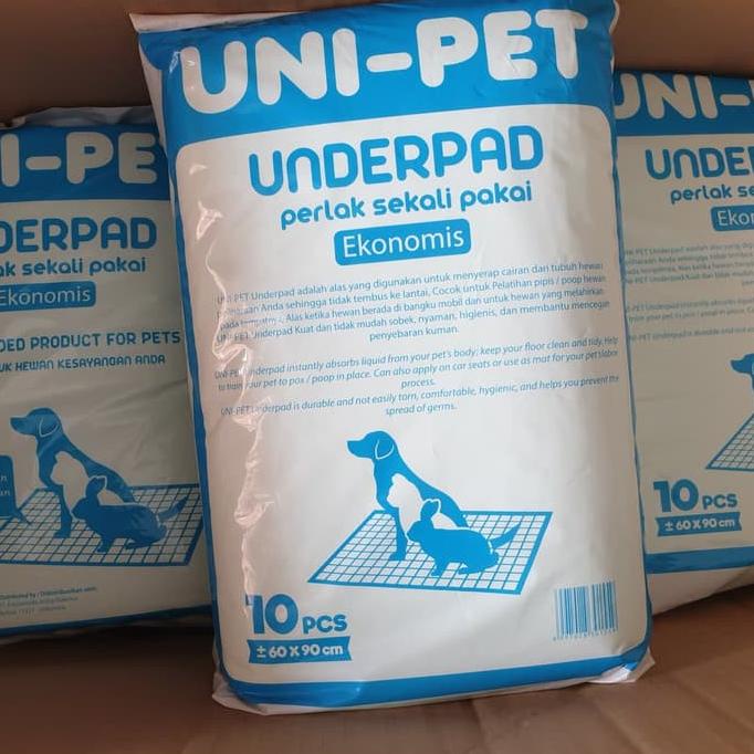 Underpad Uni-Pet Perlak Alas Hewan Anjing Kucing Kelinci Toilet Training Isi 10 Besar